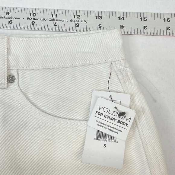Volcom Skirt Womens Size Small Denim White Fix It Mini Skirt 5 Pocket Nwt $50 - Picture 6 of 7